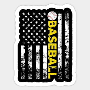 Baseball Lover American Flag Team Sticker